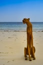 Leopard Sculpture on the sandy beach Royalty Free Stock Photo