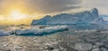 Leopard seal (Hydrurga leptonyx) on an ice floe in Antarctica\'s Cierva Cove Royalty Free Stock Photo