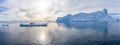 Leopard seal (Hydrurga leptonyx) on an ice floe in Antarctica\'s Cierva Cove Royalty Free Stock Photo