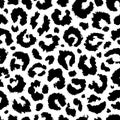 Leopard seamless pattern. Animal print. Skin leopard, cheetah or panther. Black pattern isolated on white background. Spot texture Royalty Free Stock Photo