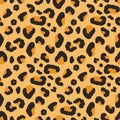 Leopard seamless pattern. Animal skin fur print endless background. Exotic wild repeat cover. Vector hand drawn illustration Royalty Free Stock Photo