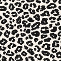 Leopard seamless pattern. Black and white vector background. Animal skin print