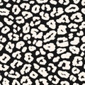 Leopard seamless pattern. Black and white vector background. Animal skin print Royalty Free Stock Photo