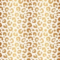 Leopard seamless pattern. Gold animal print. Elegant skin leopard, cheetah, panther or jaguar. Golden fashion pattern. Luxury fur