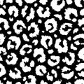 Leopard seamless pattern. Repeated animal print. Skin leopard, cheetah or panther. Repeating black pattern isolated on white backg Royalty Free Stock Photo