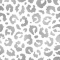 Leopard seamless pattern. Silver animals print. Repeating pattern skin leopard, cheetah, panther or jaguar. Repeated spot backgrou