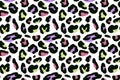 Leopard seamless pattern. Vector animal print. Multi colored spots on a white background Royalty Free Stock Photo