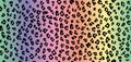 Leopard seamless rainbow pattern. Leopard pattern design in rainbow colors. Seamless ocelot pattern for wallpaper