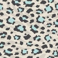 The leopard is trendy. Seamless pattern with wild animal blue and black spots Royalty Free Stock Photo