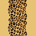 Leopard skin animal print vertical border seamless pattern, vector Royalty Free Stock Photo