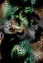 Leopard skin black background