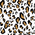 Leopard skin pattern. Wildlife abstract design. Vector print for fabrics and clothes. Black spots on the leopard fur. Trendy