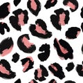 Leopard skin print pattern. Seamless animal fur Royalty Free Stock Photo