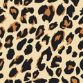 Leopard skin print pattern. Seamless animal fur Royalty Free Stock Photo