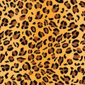 Leopard skin seamless pattern. Jaguar, cheetah texture. Bright abstract wild cat animal background. Vector Royalty Free Stock Photo