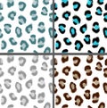 Leopard skin seamless pattern set Royalty Free Stock Photo