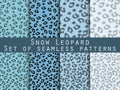 Leopard skin seamless pattern. Set snow leopard pattern. Royalty Free Stock Photo