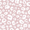 Leopard skin white and pink seamless pattern Royalty Free Stock Photo