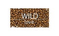 Leopard skin wild love background. Spots with black puma camouflage outlines in white leopard.