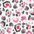 Leopard spots pink watercolor elements set Royalty Free Stock Photo