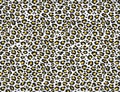 Leopard spotted fur texture. Vector repeating seamless white orange black