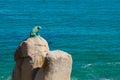 Leopard statue on rock in Hout Bay Cape Town