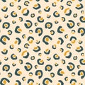 Leopard texture seamless pattern design. Stylised Spotted Leopard Skin Background for fabric print wallpaper wrapping Royalty Free Stock Photo