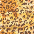 Leopard texture wax crayons seamless pattern on white isolated background. Texture and animal repeating pattern. Design for Royalty Free Stock Photo