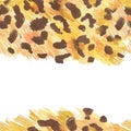 Leopard texture wax crayons seamless pattern on white isolated background. Texture and animal repeating pattern. Design for Royalty Free Stock Photo