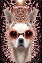 Leoprint Dog wear sunglasses digital Art glamour chic dog
