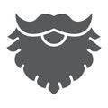 Leprechaun beard glyph icon, st patrick`s day and holiday, santa beard sign, vector graphics, a solid pattern on a white