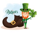 Leprechaun with boot shoe saint patrick card