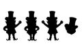 Leprechaun cartoon character set of silhouettes. Happy St. Patrick\'s Day. Illustration of a leprechaun