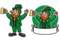 Leprechaun character design with banner Royalty Free Stock Photo