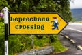 Leprechaun crossing sign in Killarney National Park, Ireland