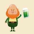 Leprechaun drinking beer celebration