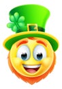 Leprechaun Emoticon Emoji Face Cartoon Icon