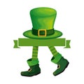 leprechaun foots with hat saint patrick character