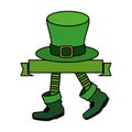 Leprechaun foots with hat saint patrick character