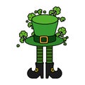 Leprechaun foots with hat saint patrick character