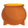 Leprechaun gold cauldron icon, cartoon style Royalty Free Stock Photo