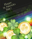 Leprechaun Gold coins and clover