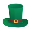 leprechaun green top hat with buckle. Royalty Free Stock Photo