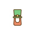 Leprechaun hat and beard filled outline icon