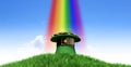 Leprechaun Hat With Gold On A Grassy Hill