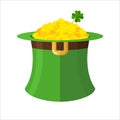 Leprechaun hat and gold. Green Hat Topper and many gold coins. F