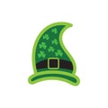 Leprechaun hat with tree leaves clover icon isolated on white background