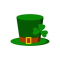 Leprechaun hat with tree leaves clover icon isolated on white background.