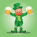 Leprechaun holding the beers