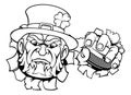 Leprechaun Ice Hockey Sports Mascot Cartoon